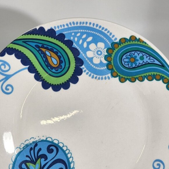 Royal Norfolk Blue Paisley Blue Green White Dinner Plate China Lot Of 2 Vintage - Picture 4 of 10